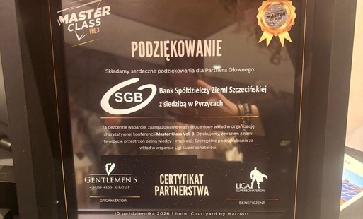 Zdjęcie do Bank Sp&oacute;łdzielczy Ziemi Szczecińskiej Partnerem Gł&oacute;wnym konferencji Mater Class Vol. 3
